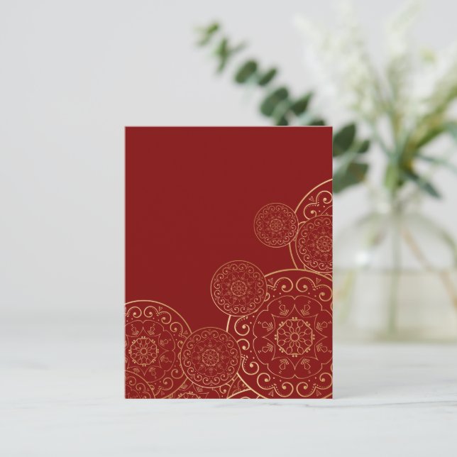 Luxury Mandala 50 Holiday Postcard (Standing Front)