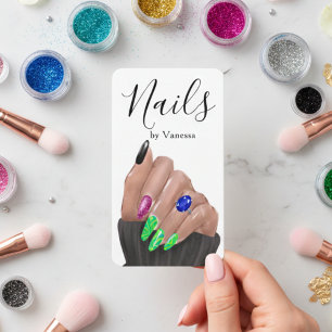 Luxury Manicurist Artist Chic Nail Studio QR Code Business Card