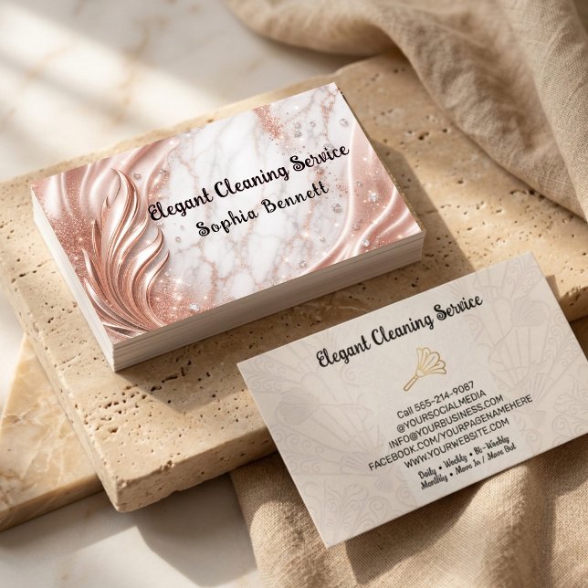 Luxury Marble Cleaning Services Business Card (Creator Uploaded)