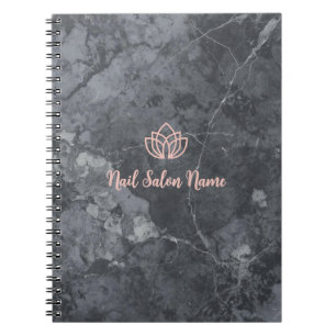 Luxury Marble Custom Nail Salon with Logo Notebook