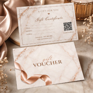 Luxury Marble Gift Certificate Rose Gold Beauty