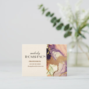 Luxury Marble Glitter Pink Purple Gold Business Card