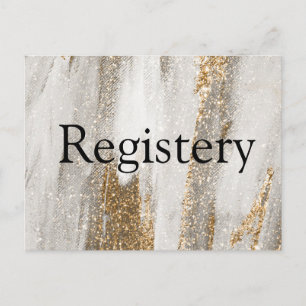 Luxury Marble Gold Glitter Wedding Registery Postcard