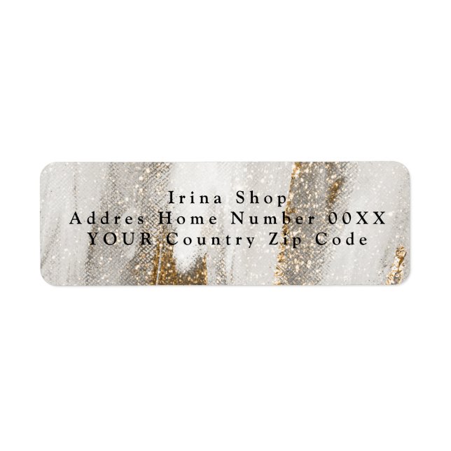 Luxury Marble Gold Strokes white and grey  (Front)