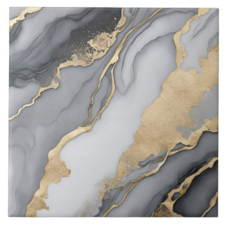 Luxury Marble Gold Swirl Ceramic Tile