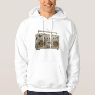 Luxury Marble & Gold Vintage 90s Boombox Radio Hoodie