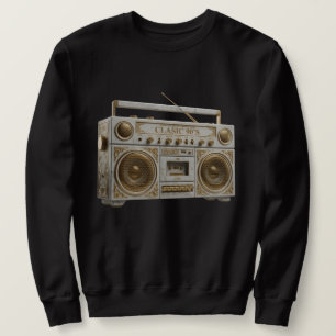 Luxury Marble & Gold Vintage 90s Boombox Radio Sweatshirt