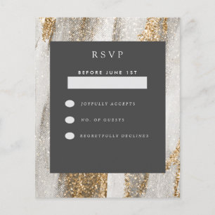 Luxury Marble Gold white and grey RSVP
