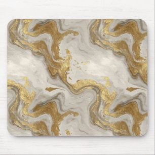 Luxury Marble Gold White Harmony Abstract Pattern Mouse Pad
