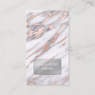 Luxury Marble Rose Gold Metallic Business Card