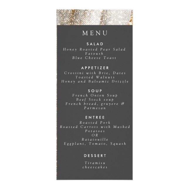 Luxury Marble white and grey menu wedding (Front)