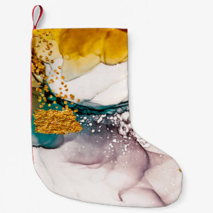 Luxury marble with glitter gold small christmas stocking