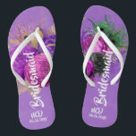 Luxury Mardi Gras Peacock Gold Bridesmaid Favour Jandals<br><div class="desc">You will love this luxury purple,  pink,  green,  blue watercolor peonies with colourful peacock feathers. Great for your wedding celebrations!</div>