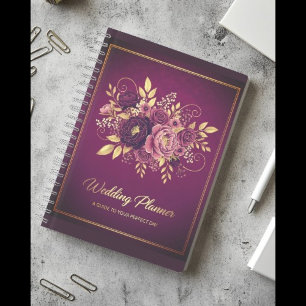 Luxury Maroon & Gold Wedding Planner Book