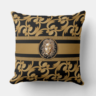 Luxury Medusa Baroque Gold Cushion