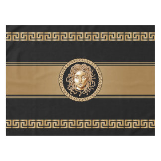 Luxury Medusa Black & Gold Tablecloth
