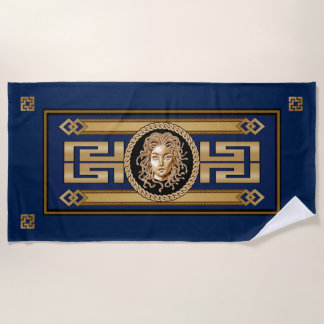 Luxury Medusa Gold Chain Beach Towel