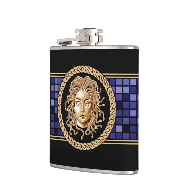 Luxury Medusa Silver Flask (Left)