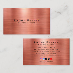 Luxury Metallic Fashion Stylist Business Card