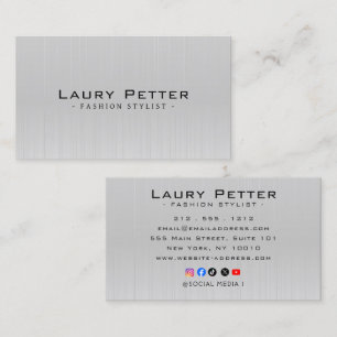 Luxury Metallic Fashion Stylist Business Card
