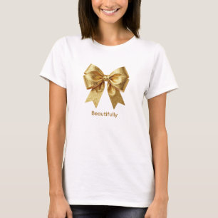 Luxury Metallic Sparkle Bow - Modern Sophisticated T-Shirt