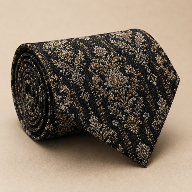 Luxury Midnight Baroque Floral Tie (Creator Uploaded)