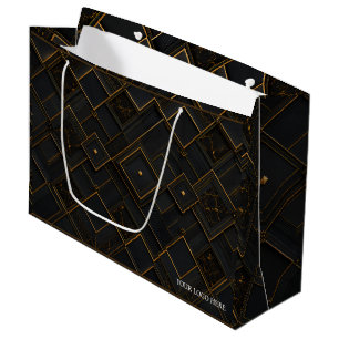 Luxury Midnight Gold Marble Business Large Gift Ba Bag