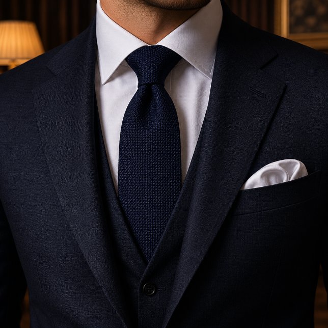 Luxury Midnight Navy Textured Tie (Creator Uploaded)