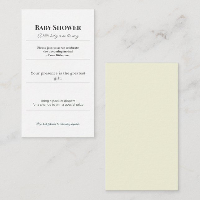 Luxury Minimal Baby Shower Invite (Front/Back)