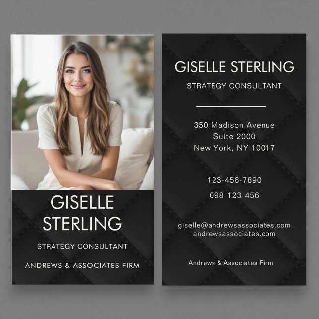 Luxury Minimal Black Professional Photo Business Card (Creator Uploaded)