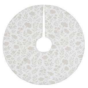 Luxury Minimal Botanical Pattern Brushed Polyester Tree Skirt