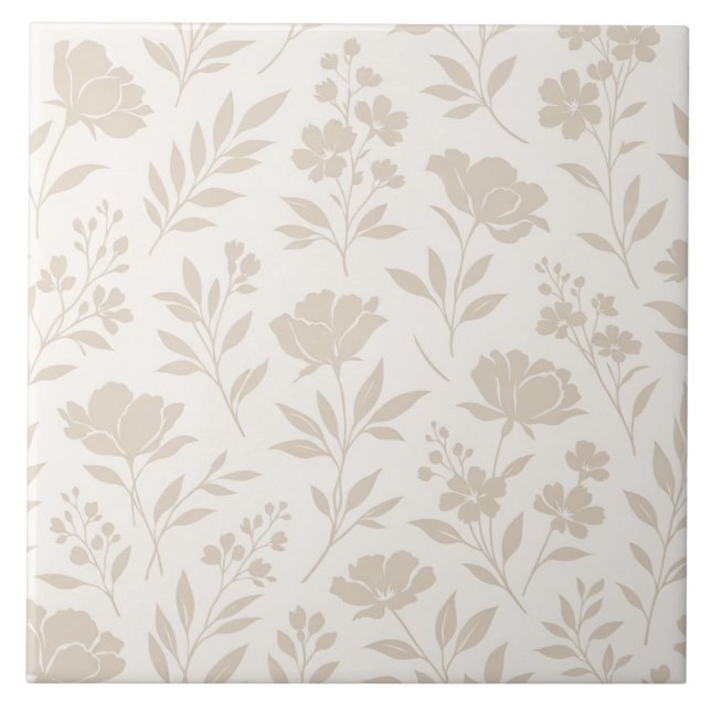 Luxury Minimal Botanical Pattern Tile (Front)