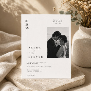 Luxury Minimal Editorial Wedding Invitation. Invitation
