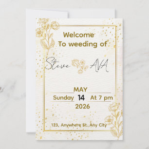 Luxury Minimal Gold Wedding Invitation