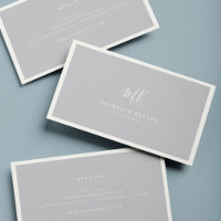 Luxury Minimal Monogram Grey Ivory Chic Stylish