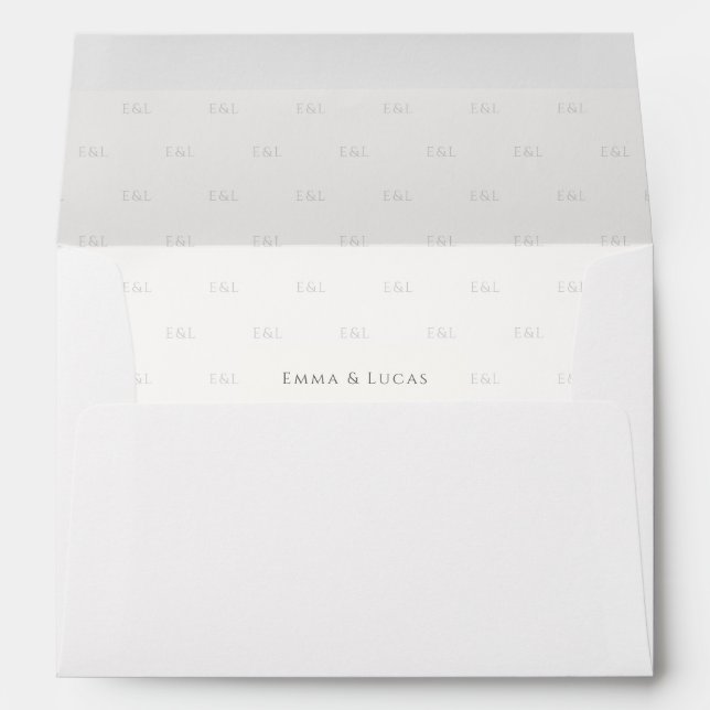 Luxury Minimal Monogram Wedding Envelope (Back (Bottom))
