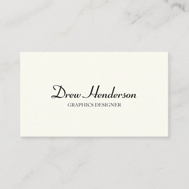 Luxury Minimalist Black Ivory Business Card (Front)