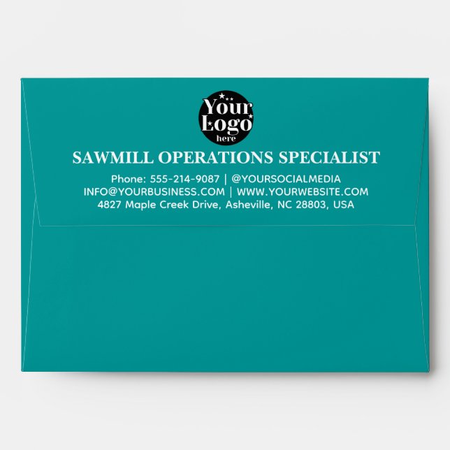 Luxury Minimalist Business Logo Return Address  Envelope (Back (Top Flap))