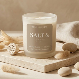 Luxury Minimalist Candle Label Sticker   Editable 