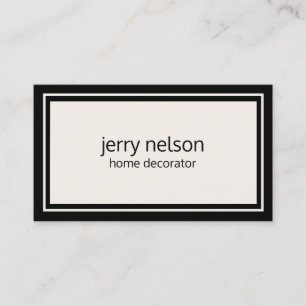 Luxury Minimalist Contemporary Black and Ivory Business Card