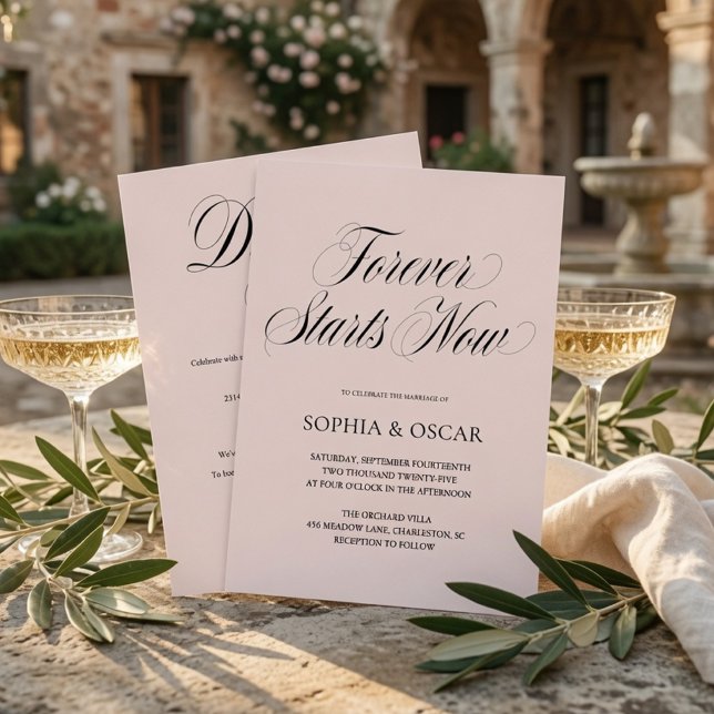 Luxury Minimalist Forever Starts Now Wedding  Invitation (Creator Uploaded)
