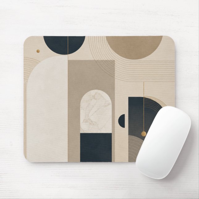 Luxury Minimalist Geometric Abstract Art in NBG Mouse Pad (With Mouse)