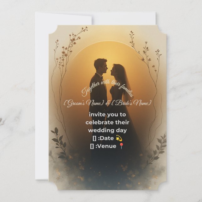 Luxury Minimalist Gold Wedding Invitation 💍 Moder (Front)