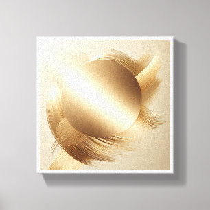 Luxury Minimalist Golden Disc - Elegant Abstract B Canvas Print