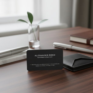 Luxury Minimalist   Modern Professional Black  Business Card