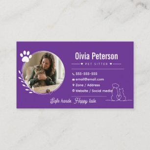 Luxury Minimalist Pet Sitter Cusotmizable Business Card