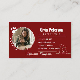 Luxury Minimalist Pet Sitter Cusotmizable Business Card