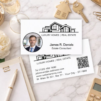 Luxury Minimalist Real Estate Chic Professional Business Card