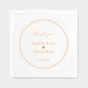 Luxury Minimalist Wedding Foil Stamped Napkins
