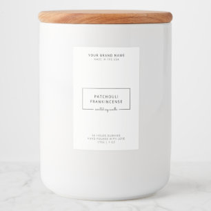 Luxury Minimalist White Candle Product Label